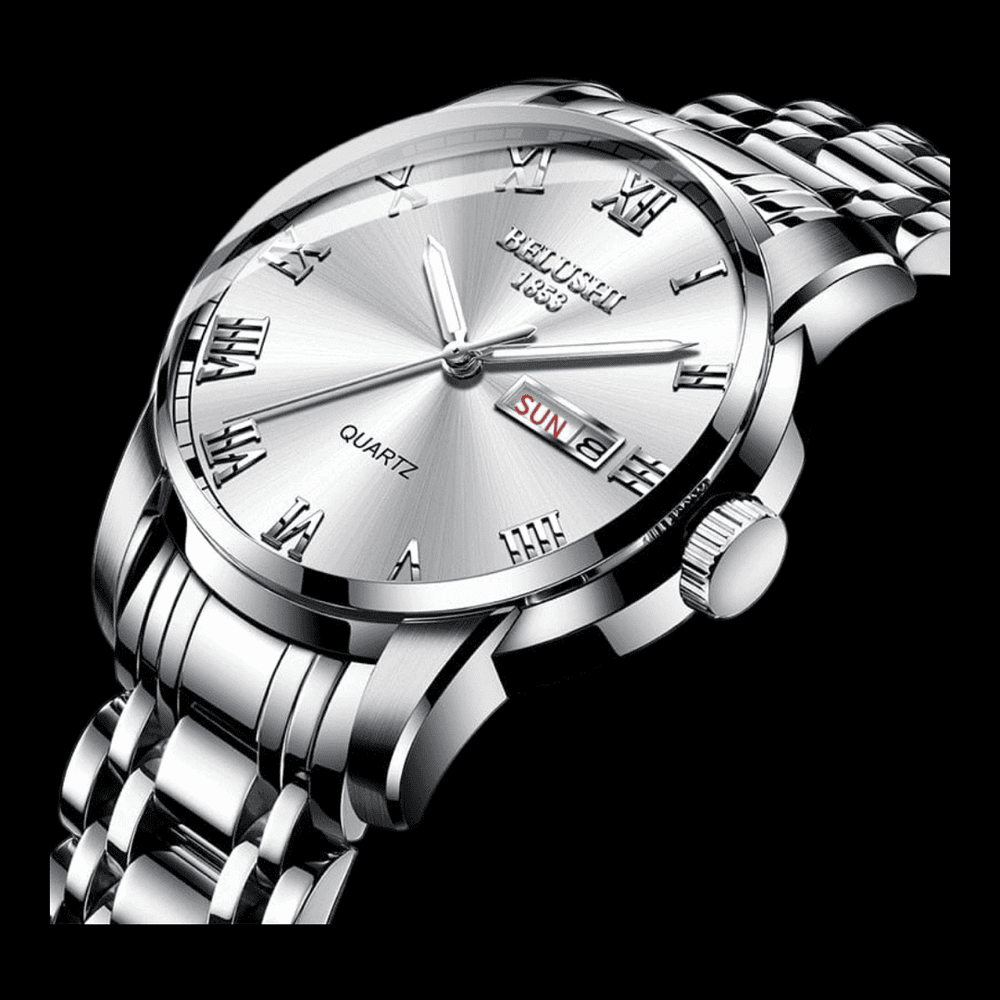 BELUSHI Men's Stainless Steel Date Watch - Waterproof and Luminous ONETIMEBUY