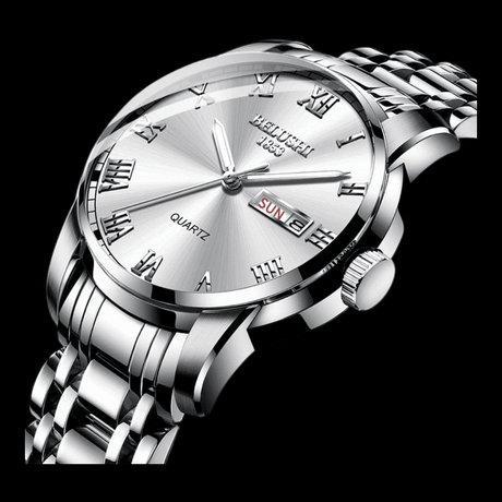 BELUSHI Men's Stainless Steel Date Watch - Waterproof and Luminous ONETIMEBUY