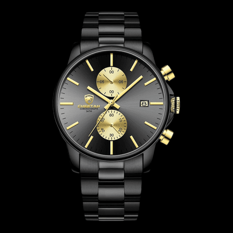 CHEETAH Sports Watch Steel Gold Black ONETIMEBUY