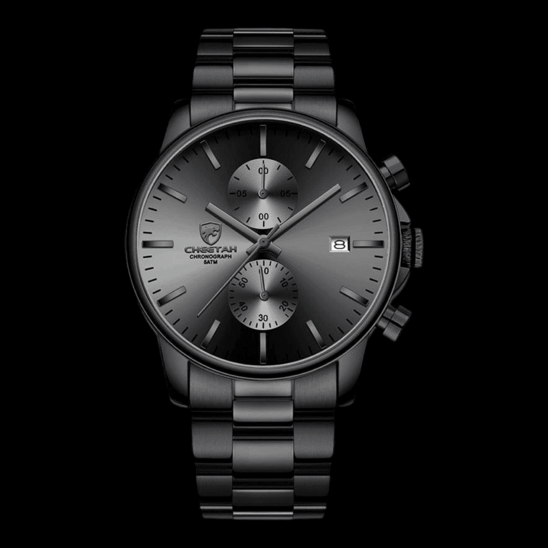CHEETAH Sports Watch Steel Black Grey ONETIMEBUY