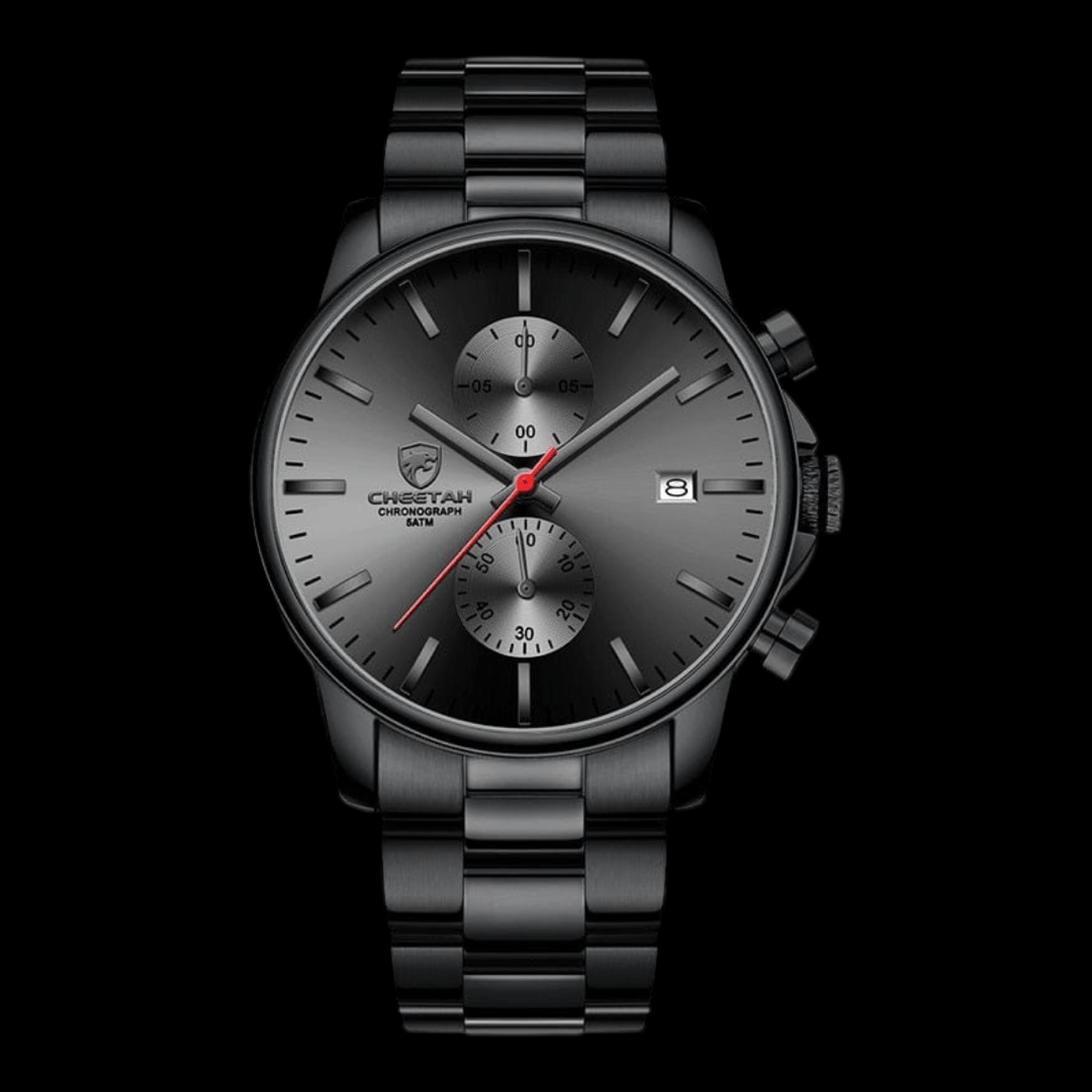 CHEETAH Sports Watch Steel Black Red ONETIMEBUY