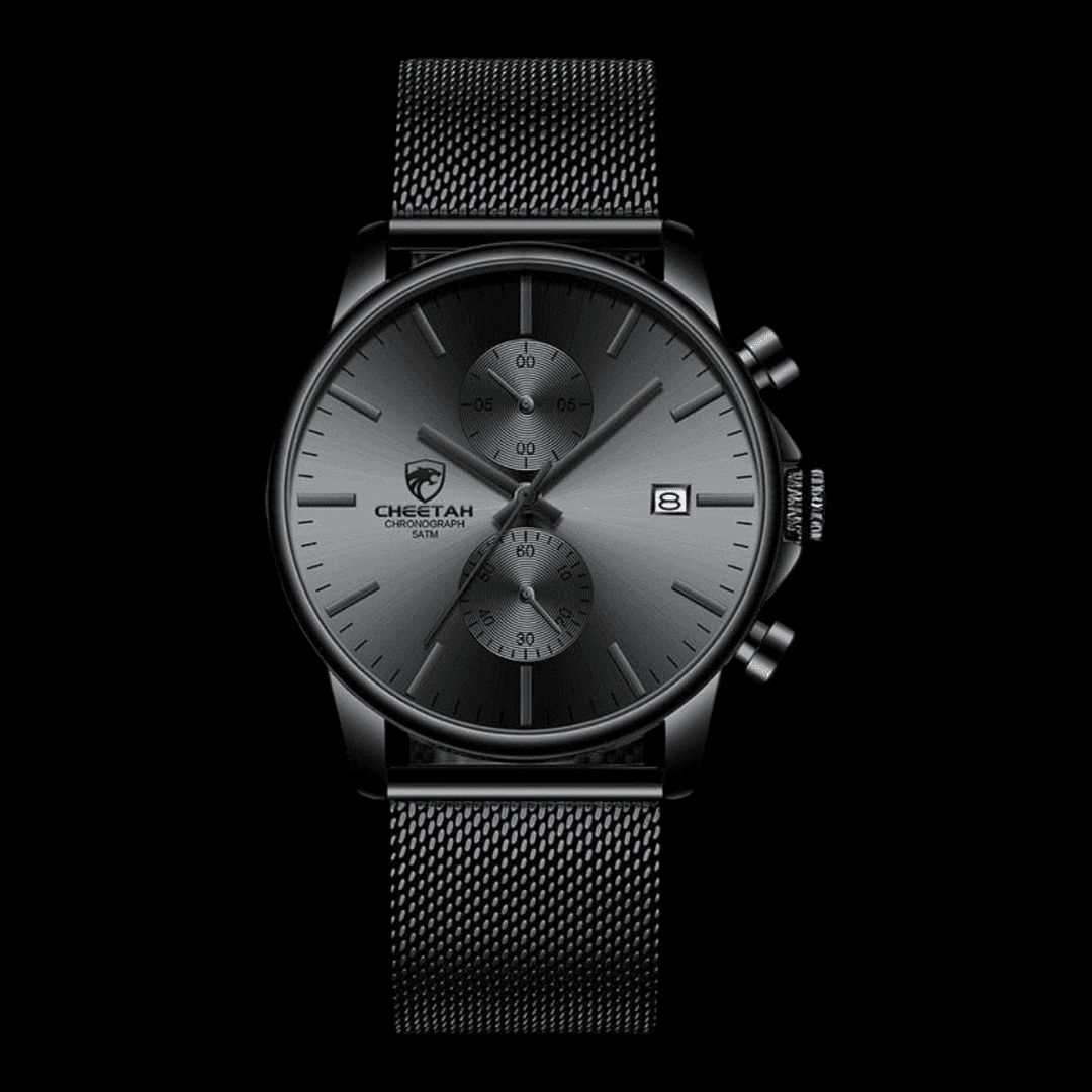 CHEETAH Sports Watch Mesh Black Grey ONETIMEBUY