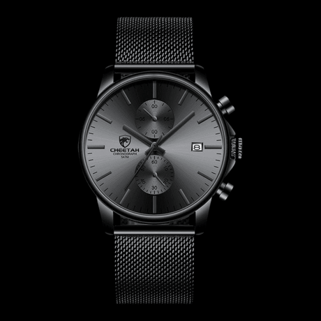 CHEETAH Sports Watch Mesh Black Grey ONETIMEBUY