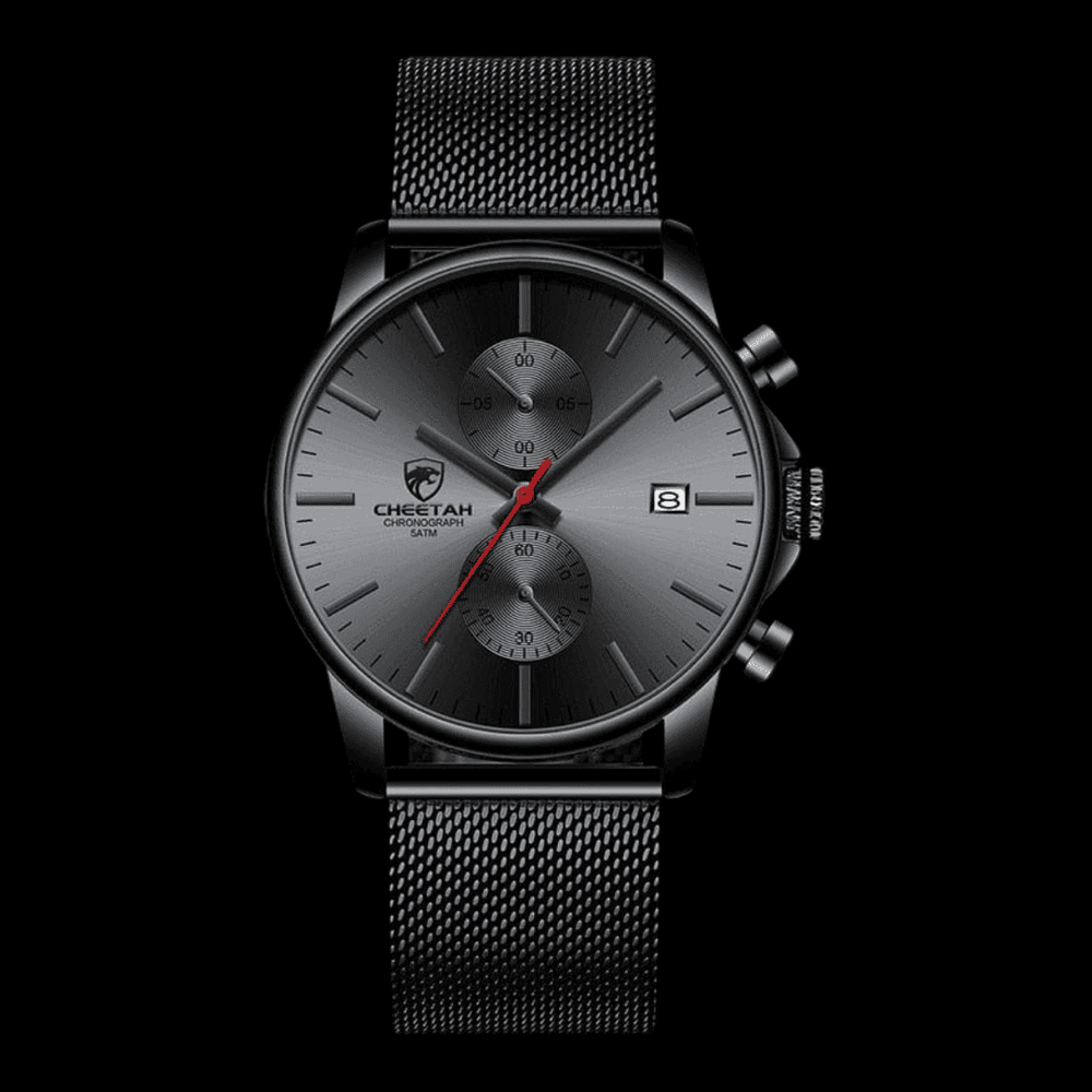 CHEETAH Sports Watch Mesh Black Red ONETIMEBUY