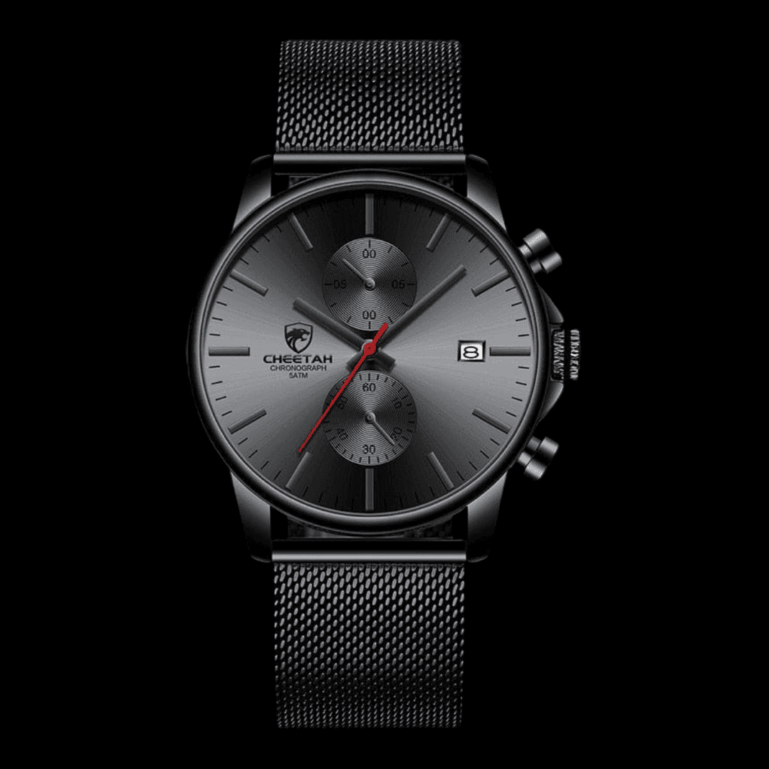 CHEETAH Sports Watch Mesh Black Red ONETIMEBUY