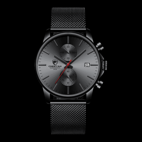 CHEETAH Sports Watch Mesh Black Red ONETIMEBUY
