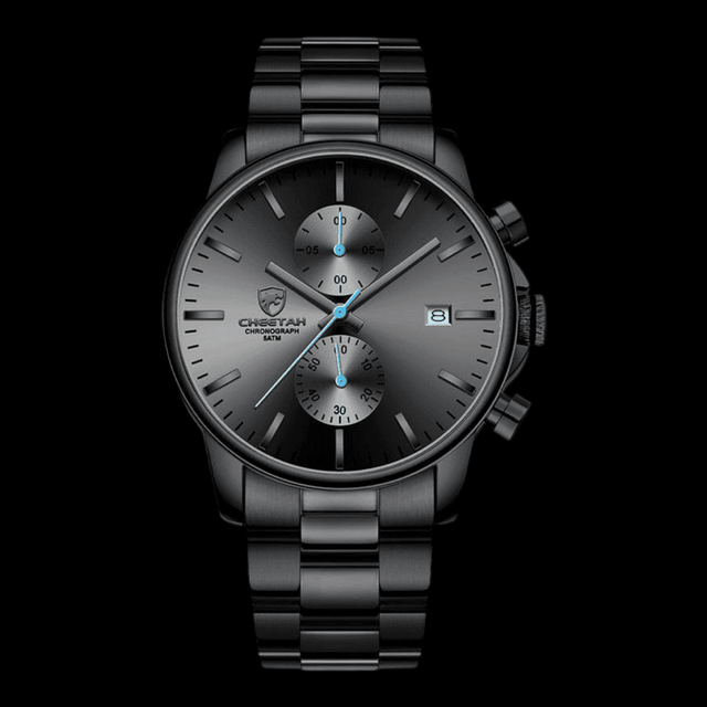 CHEETAH Sports Watch Steel Black Blue ONETIMEBUY