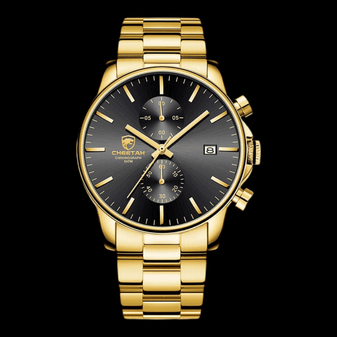 CHEETAH Sports Watch Gold Black Face ONETIMEBUY