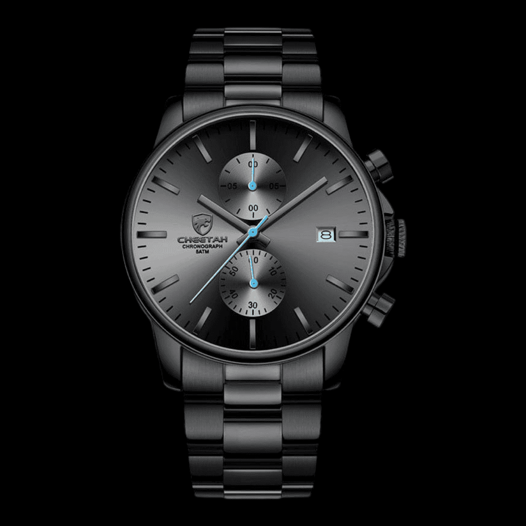 CHEETAH Sports Watch Steel Black Blue ONETIMEBUY