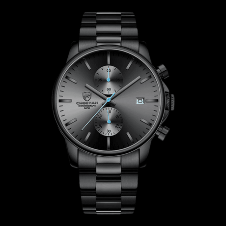 CHEETAH Sports Watch Steel Black Blue ONETIMEBUY