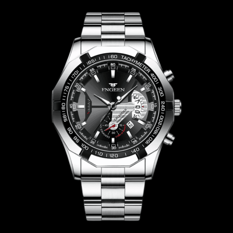 FNGEEN Presicion Men's Watch Silver/Black ONETIMEBUY