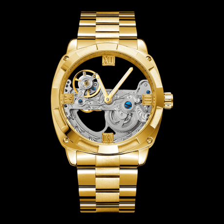 Forsining Men's Transparent Skeleton Mechanical Watch - Automatic Stainless Steel Timepiece ONETIMEBUY