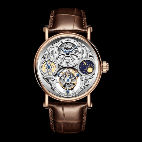 Haofa Skeleton GMT Tourbillon Gold Silver ONETIMEBUY
