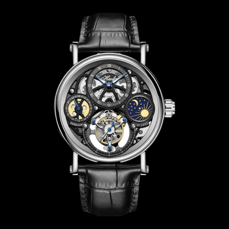 Haofa Skeleton GMT Tourbillon Silver Black ONETIMEBUY