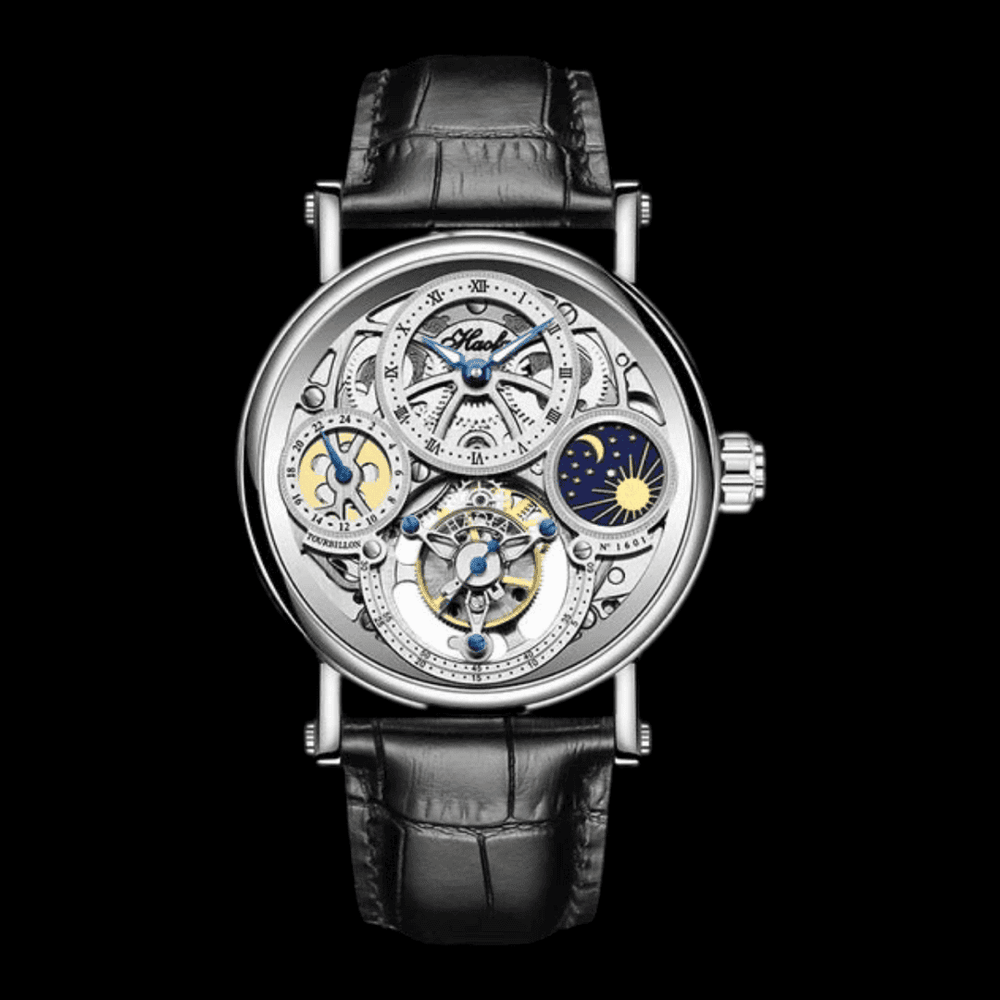 Haofa Skeleton GMT Tourbillon Silver ONETIMEBUY