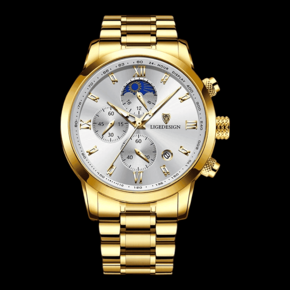 LIGE ChronoSport Golden white ONETIMEBUY