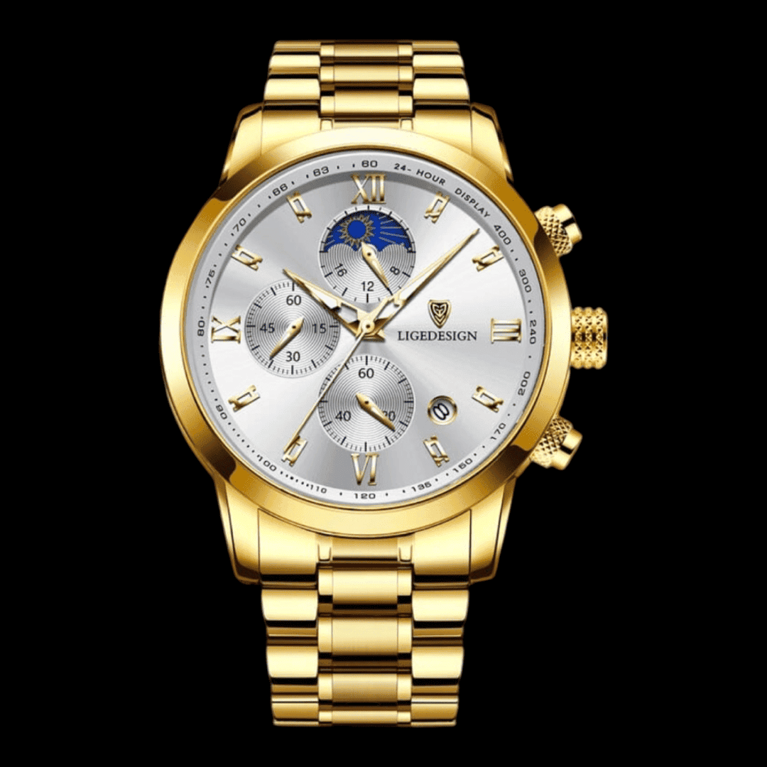 LIGE ChronoSport Golden white ONETIMEBUY