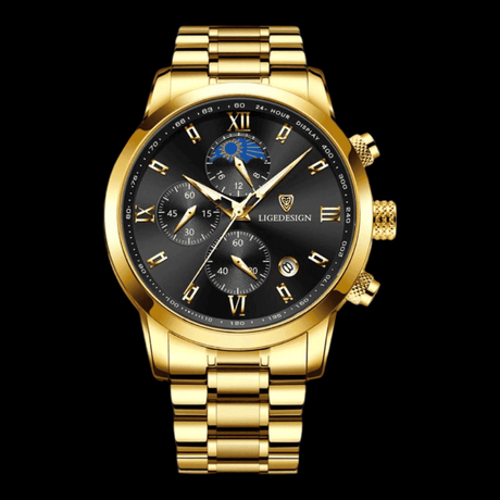 LIGE ChronoSport Golden black ONETIMEBUY