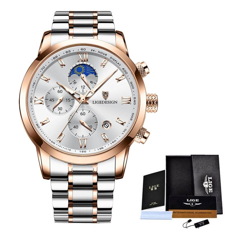 LIGE ChronoSport Gold white ONETIMEBUY