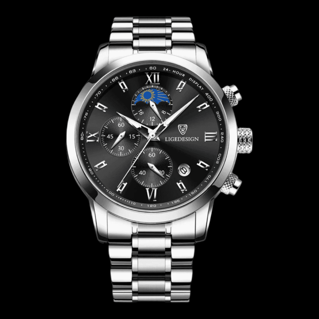 LIGE ChronoSport Silver black 1 ONETIMEBUY
