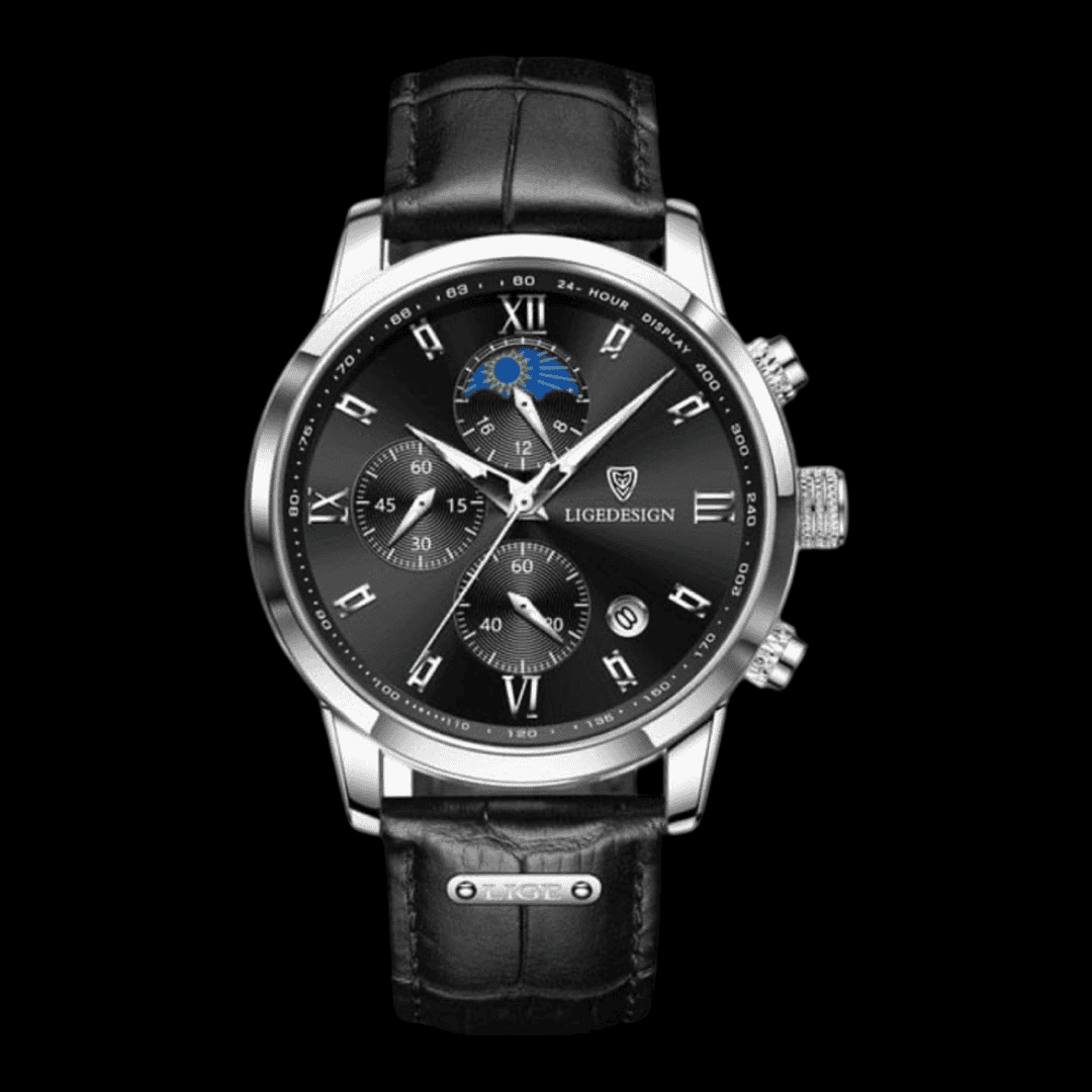 LIGE ChronoSport Silver black ONETIMEBUY