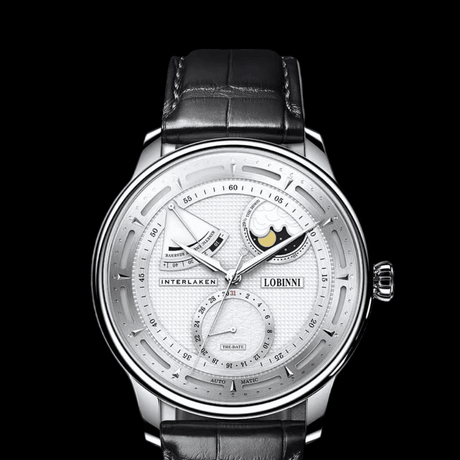 Lobinni Seagull Moon Phase Automatic Watch Sliver-White-Black ONETIMEBUY