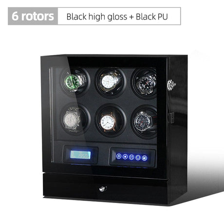 Luxury Automatic Watch Winder 6R Black w Black ONETIMEBUY