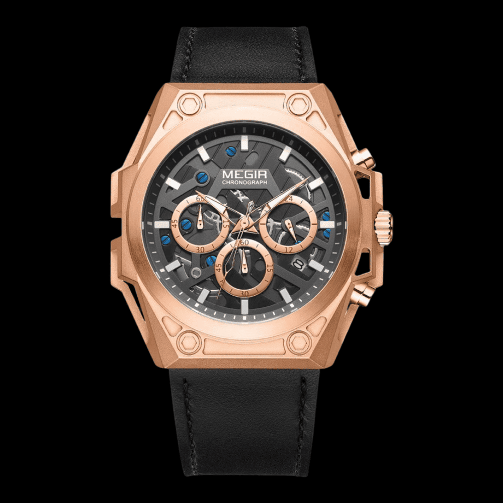 MEGIR AquaChrono Sport Rose gold(leather) ONETIMEBUY