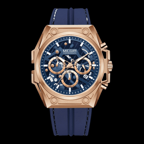 MEGIR AquaChrono Sport Rose Blue(silicone) ONETIMEBUY