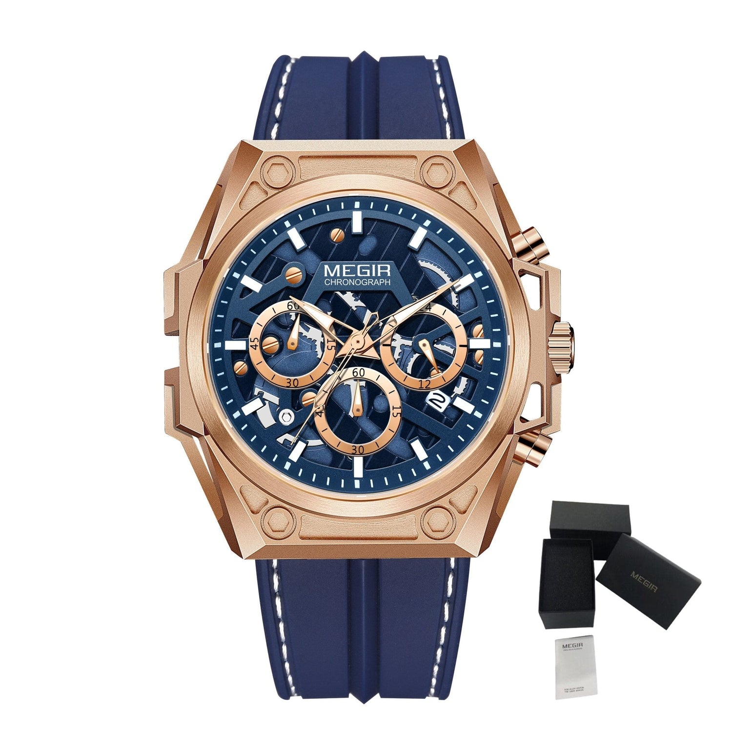 MEGIR AquaChrono Sport Rose gold(leather) ONETIMEBUY