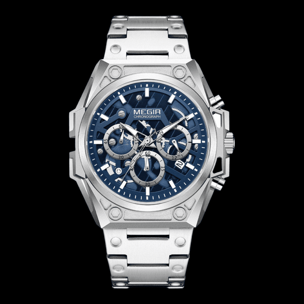 MEGIR AquaChrono Sport Silver Blue(steel) ONETIMEBUY