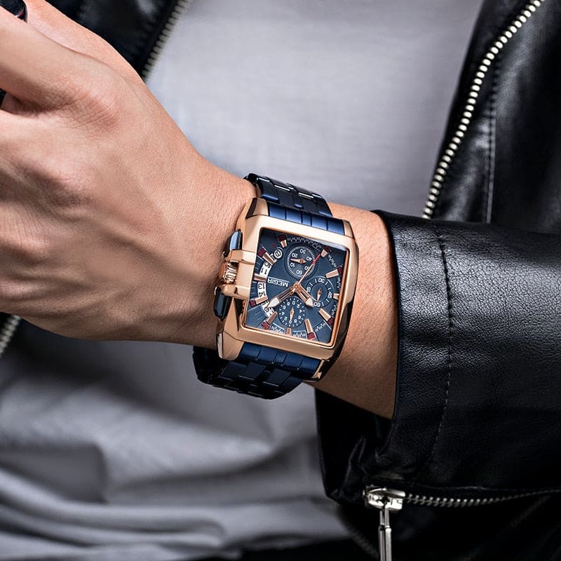 MEGIR Chronograph Quartz Watch Rose Blue ONETIMEBUY