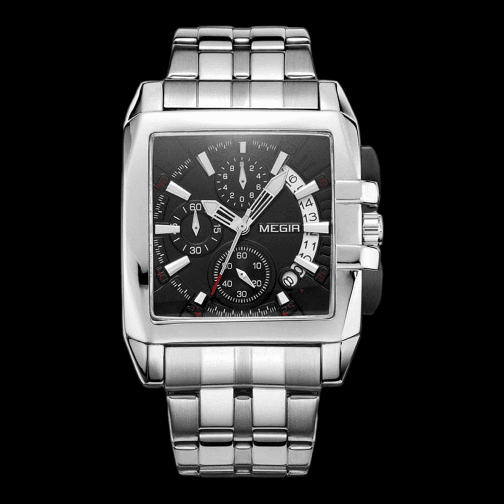 MEGIR Chronograph Quartz Watch Black ONETIMEBUY