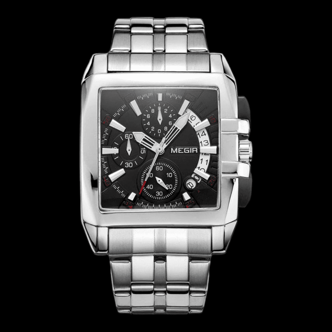 MEGIR Chronograph Quartz Watch Black ONETIMEBUY