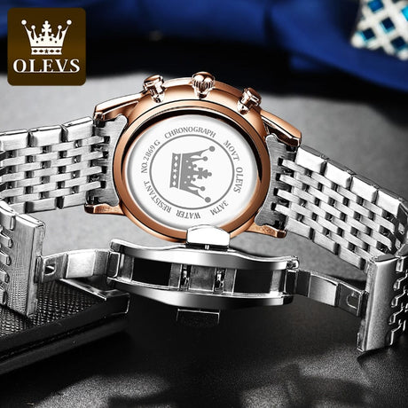 OLEVS Fashionable Men's Watch Two-Tone Blue ONETIMEBUY