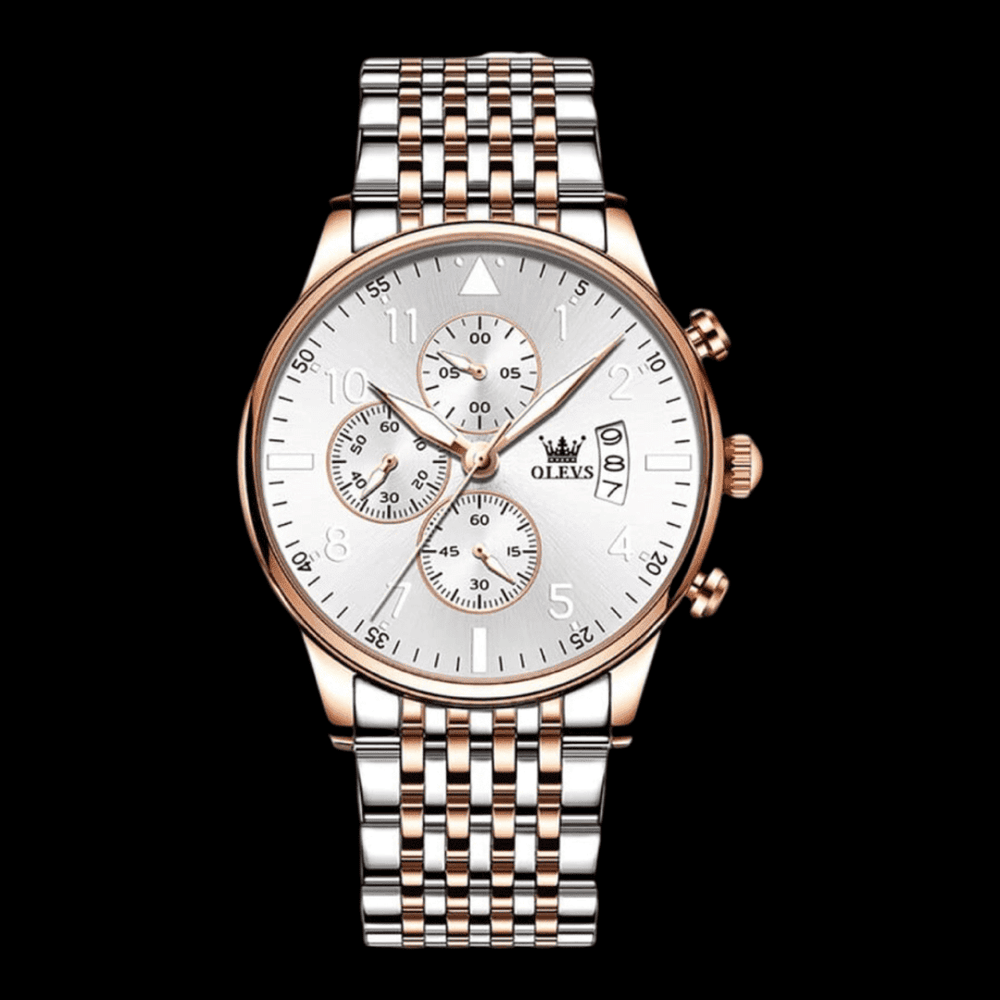 OLEVS Fashionable Men's Watch Two-Tone White ONETIMEBUY