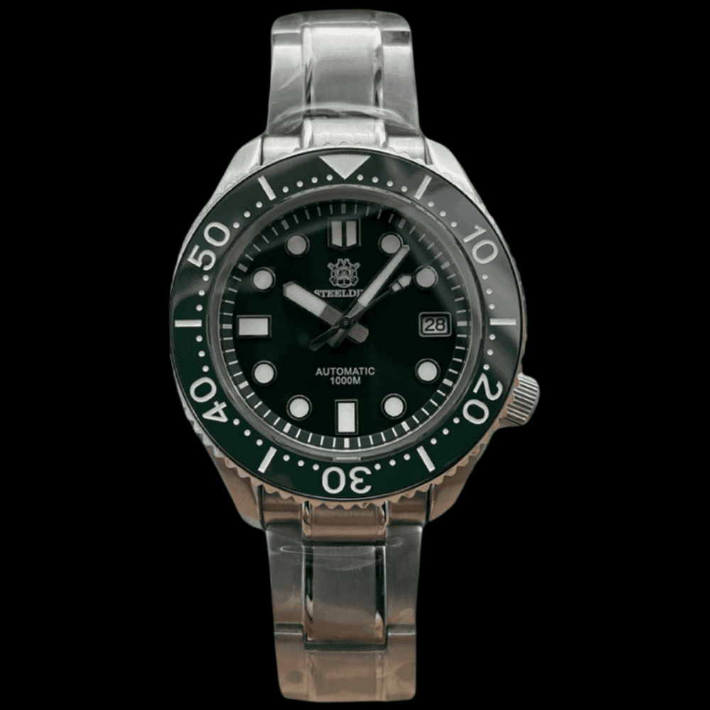 STEELDIVE 1000M GREEN SS ONETIMEBUY