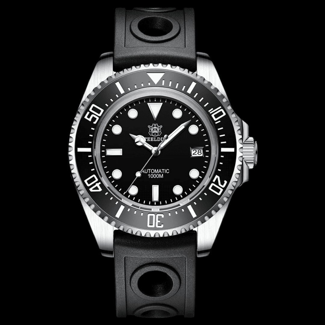 STEELDIVE 1000M Pro Black Rubber ONETIMEBUY