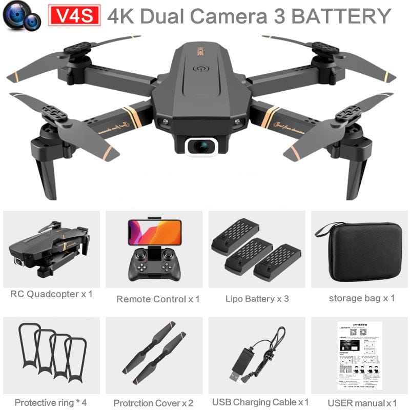 4DRC Drone with optional Camera 4K-Dual camera-3 Batteries ONETIMEBUY