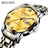 BELUSHI Men's Stainless Steel Date Watch - Waterproof and Luminous Silver Golden Golden ONETIMEBUY