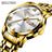 BELUSHI Men's Stainless Steel Date Watch - Waterproof and Luminous Golden White ONETIMEBUY