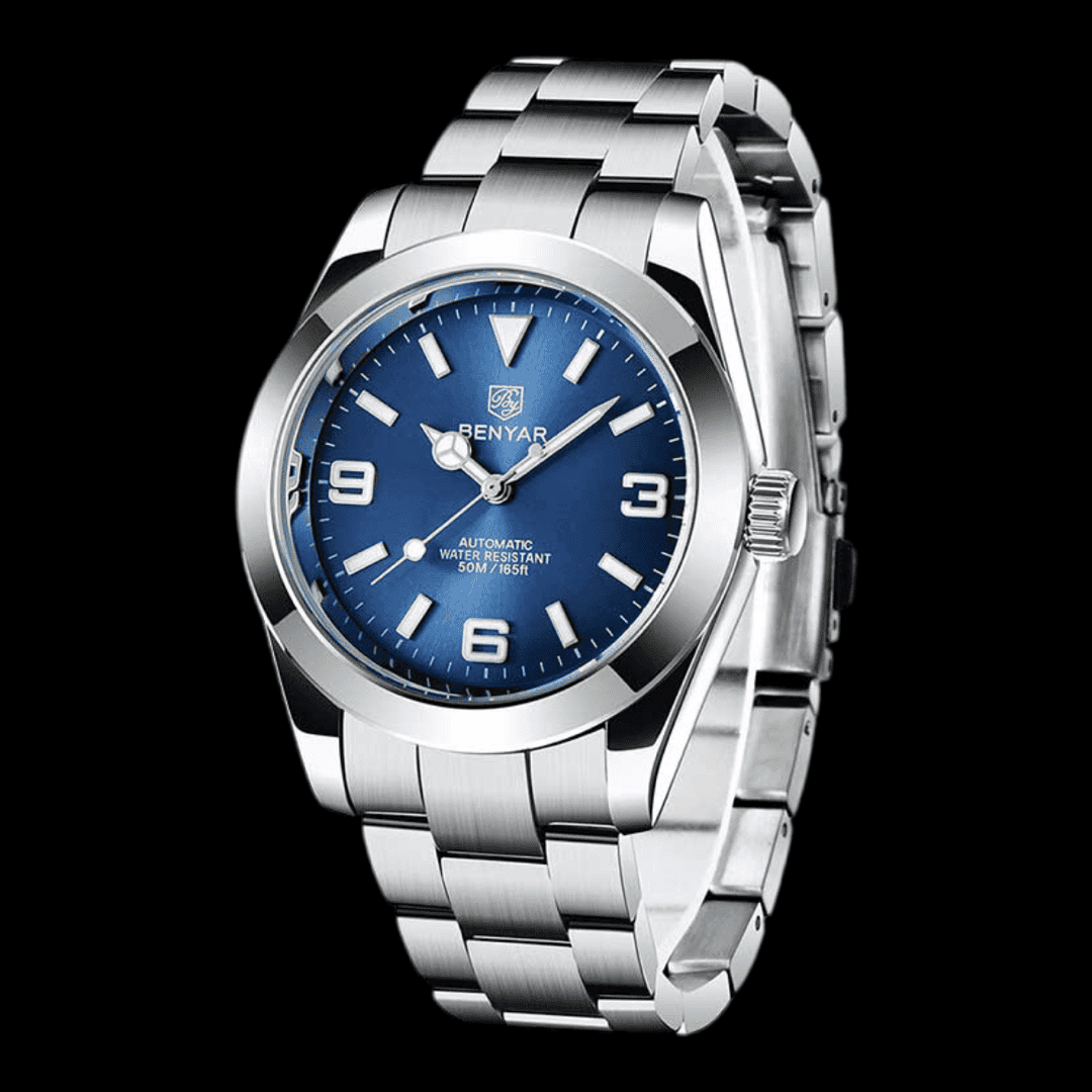 BENYAR Stainless Steel Automatic Mens Watch Blue ONETIMEBUY