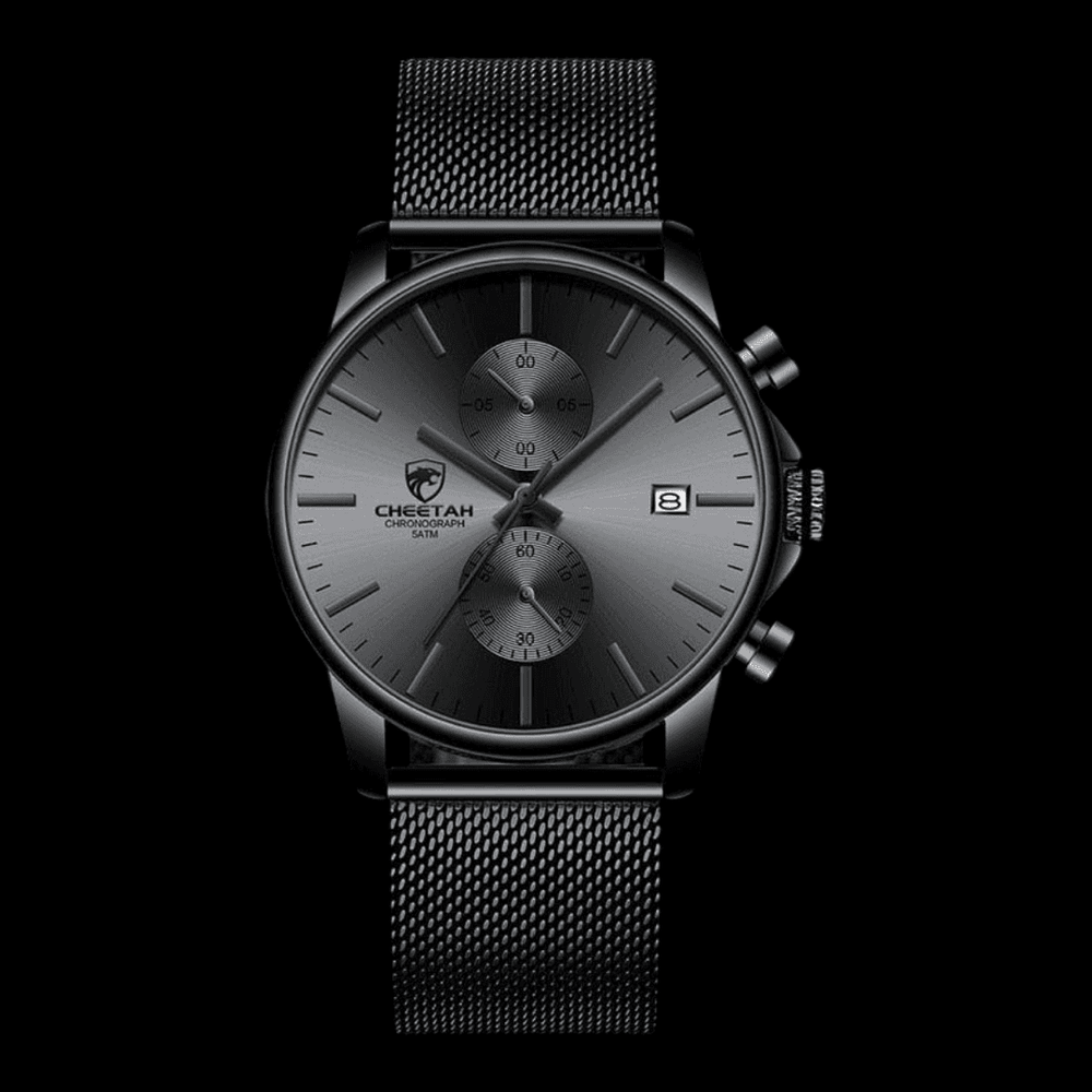 CHEETAH Sports Watch Mesh Black Grey ONETIMEBUY