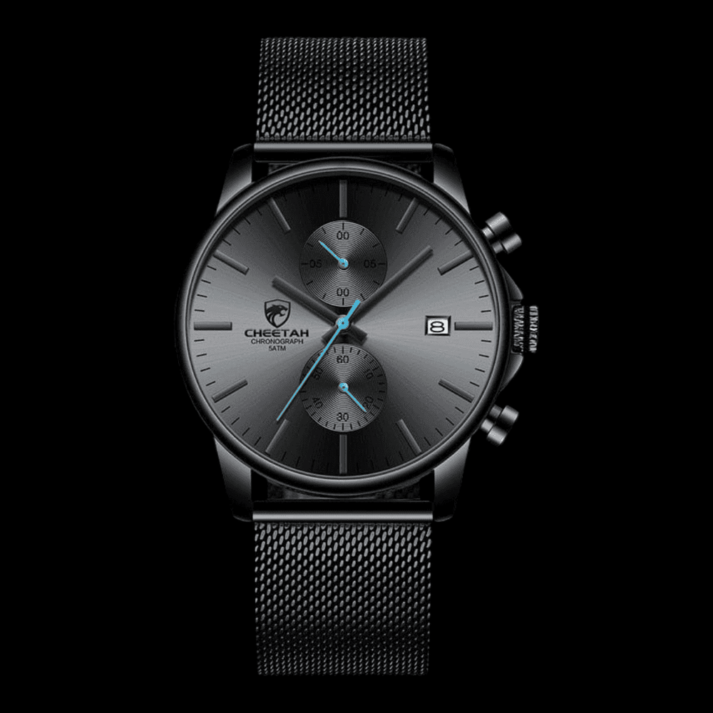 CHEETAH Sports Watch Mesh Black Blue ONETIMEBUY
