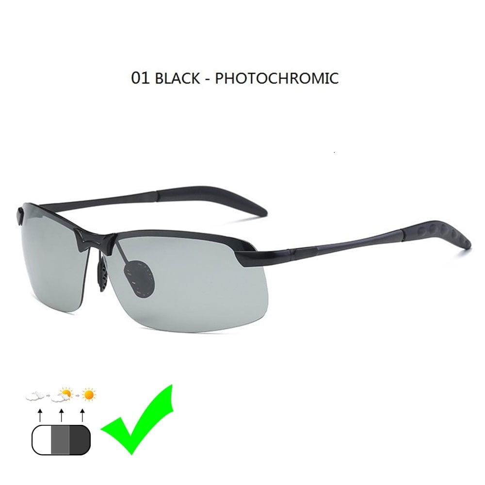 Colour-Changing Polarised Driving Sunglasses BLACK - CHAMELEON ONETIMEBUY