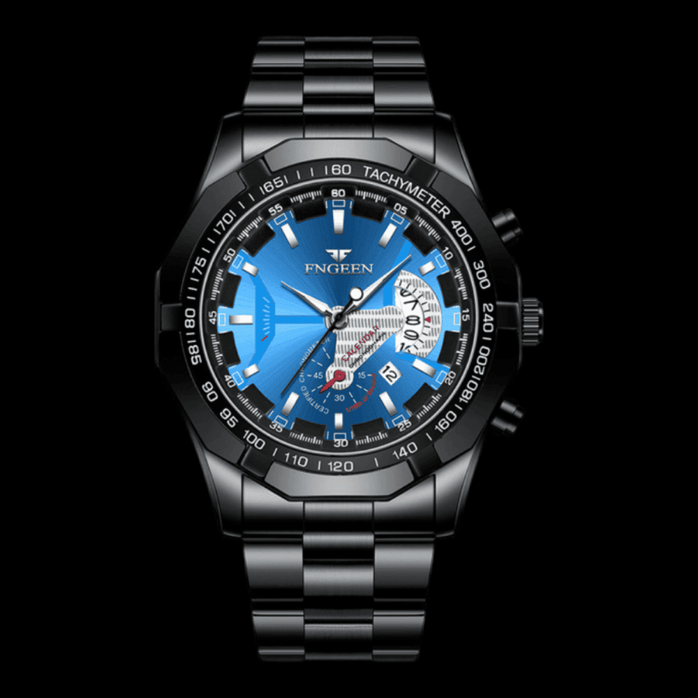 FNGEEN Presicion Men's Watch Black/Blue ONETIMEBUY