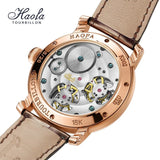 HAOFA Regal Radiance: 18K Gold Double Tourbillon Mechanical Watch with Diamonds ONETIMEBUY