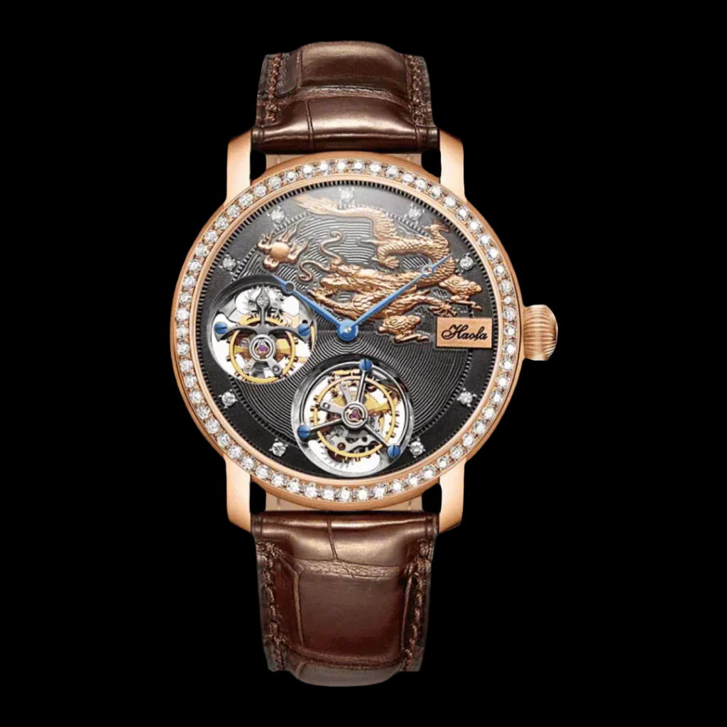 HAOFA Regal Radiance 18K Gold Double Tourbillon Mechanical Watch