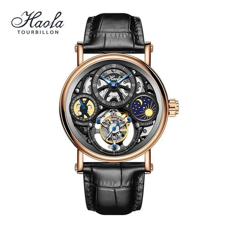 Haofa Skeleton GMT Tourbillon Gold Silver ONETIMEBUY