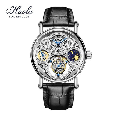 Haofa Skeleton GMT Tourbillon Gold Silver ONETIMEBUY